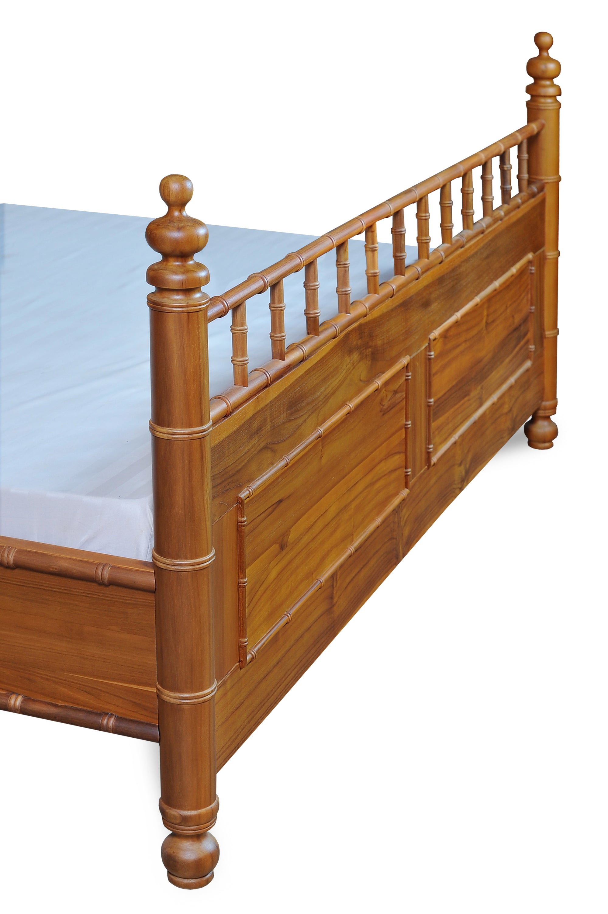 Bamboo Standard King Teak Bed Candy Brown Finish