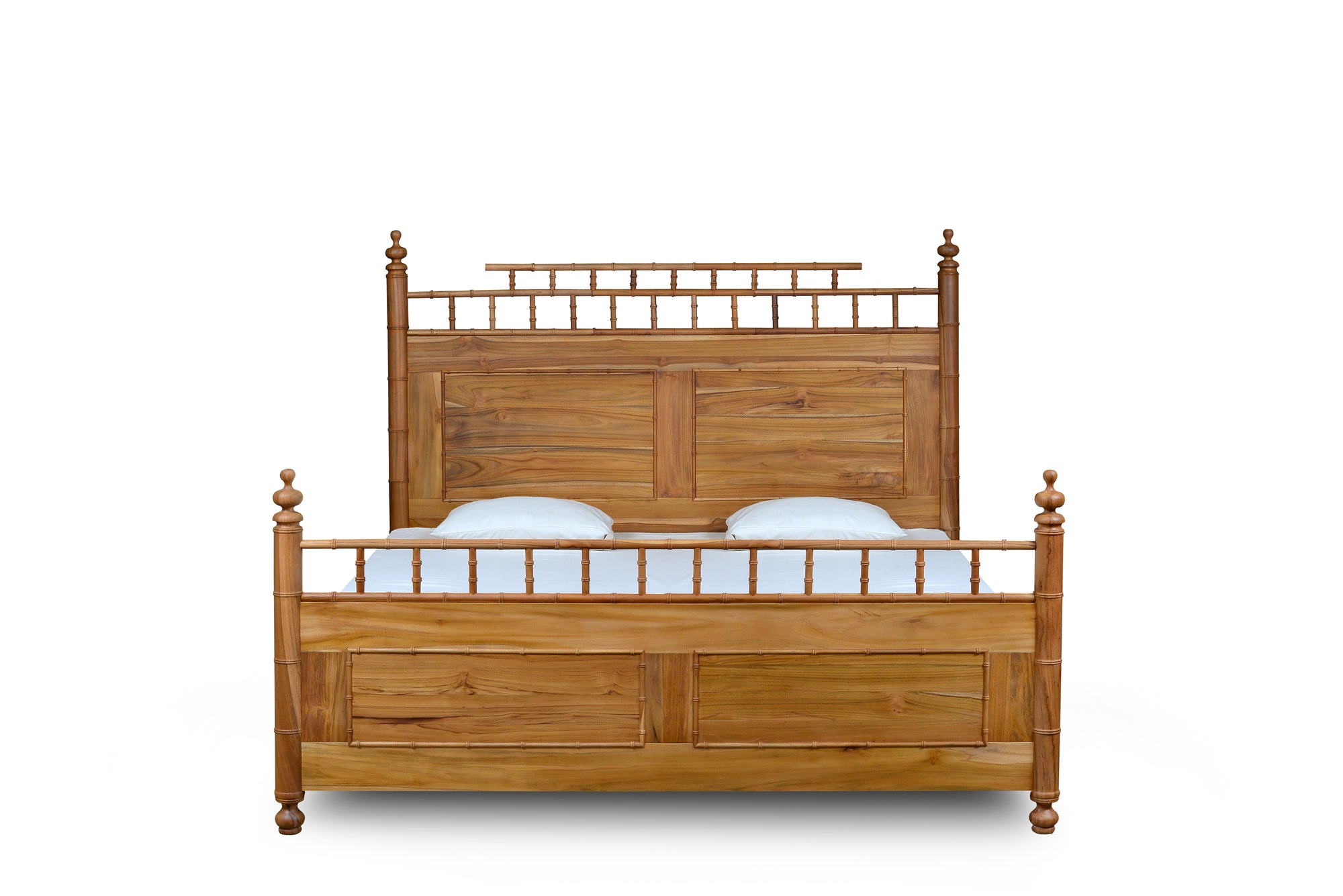 Bamboo Standard King Teak Bed Natural Finish