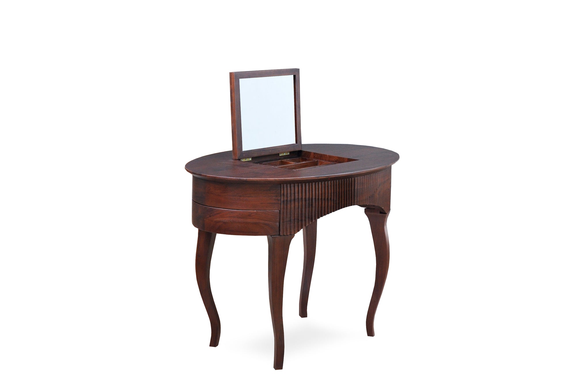 Dressing Table Teak with Mirror in Walnut Finish
