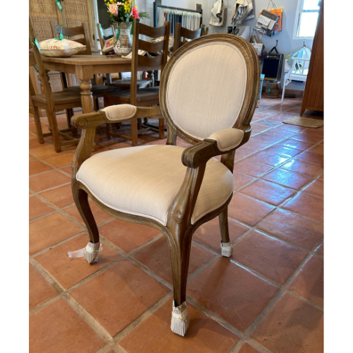 French Beach House Ringback Armchair Mindi Wood in Old Wood Finish