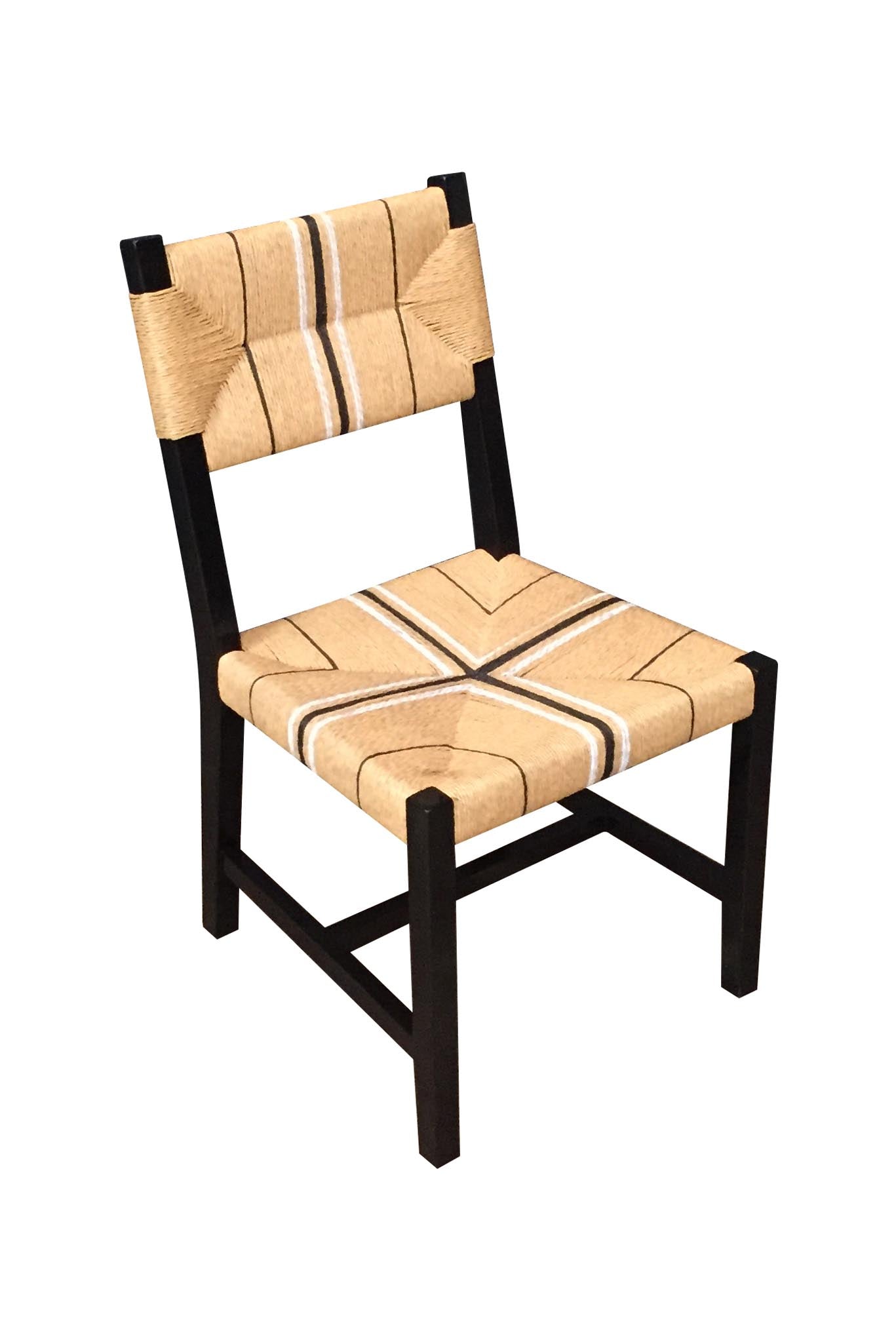 Paperloom Dining Chair Mahogany Wood Black