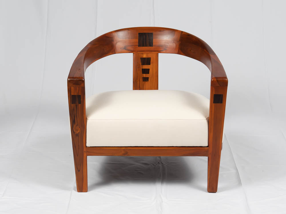 Sifat Cushioned Teak Chair Candy and Walnut - Nestify