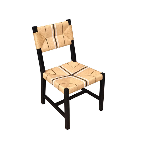 Paperloom Dining Chair Mahogany Wood Black