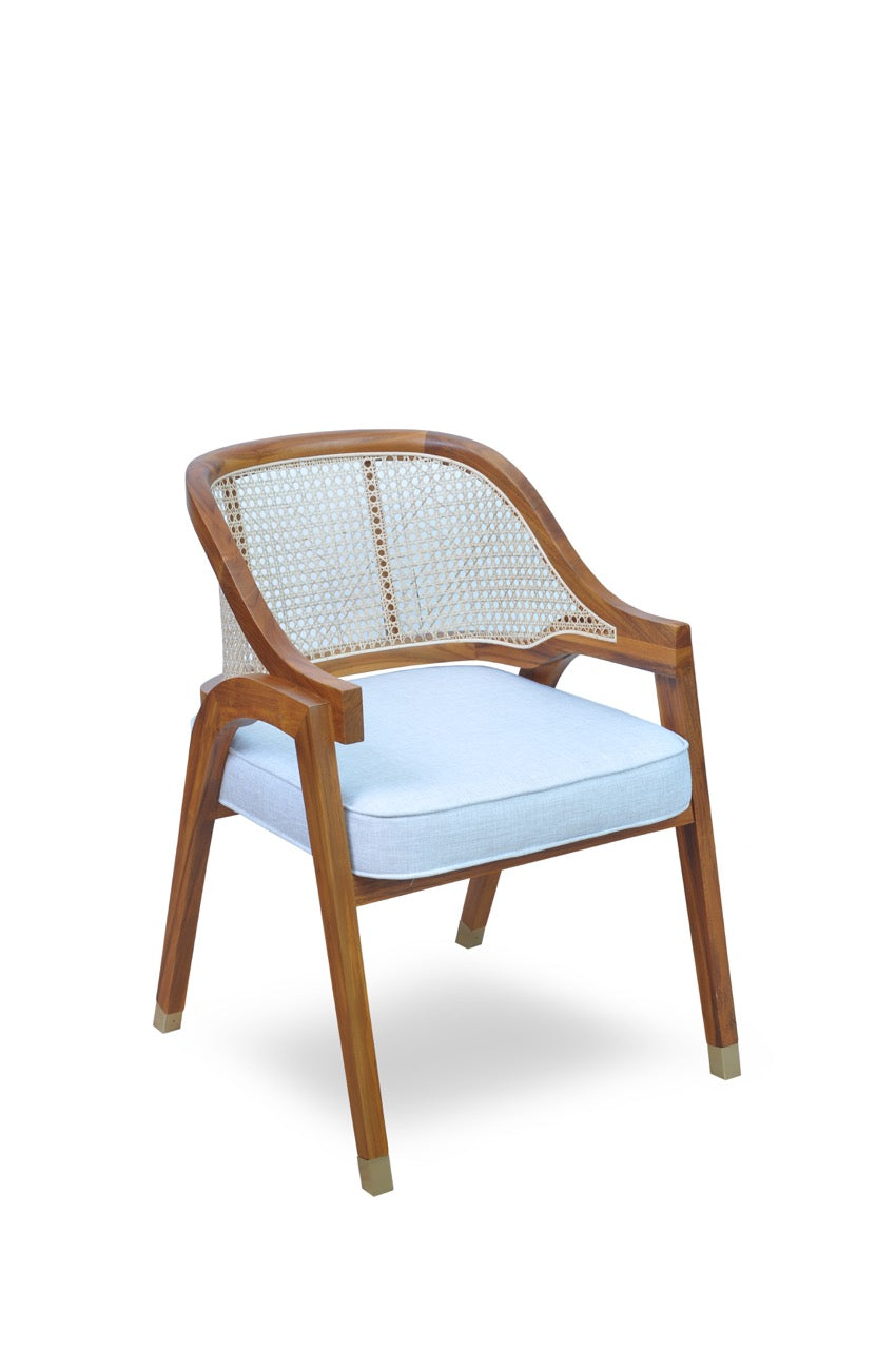 Nostalgia Dining Chair Teak & Cane in Candy Brown Finish