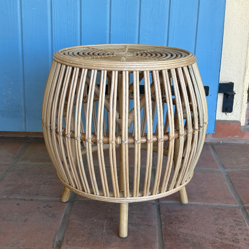 Round Rattan Table with Open Side Design