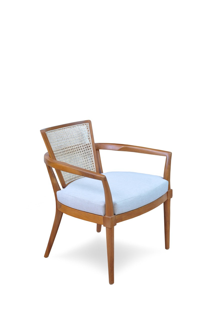 Coutura Teak and Cane Armchair Candy Brown Finish