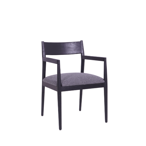 Harper Teak Dining Chair in Black Finish
