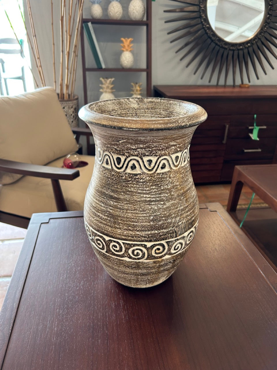 Carved Teak Timor Vase
