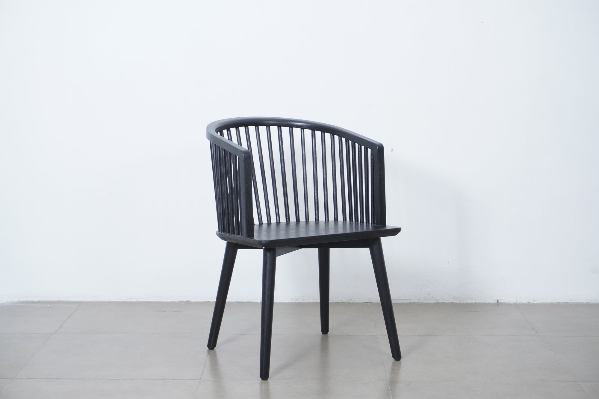 Meta Dining Chair Teak in Black Finish with Midnight Black Cushion