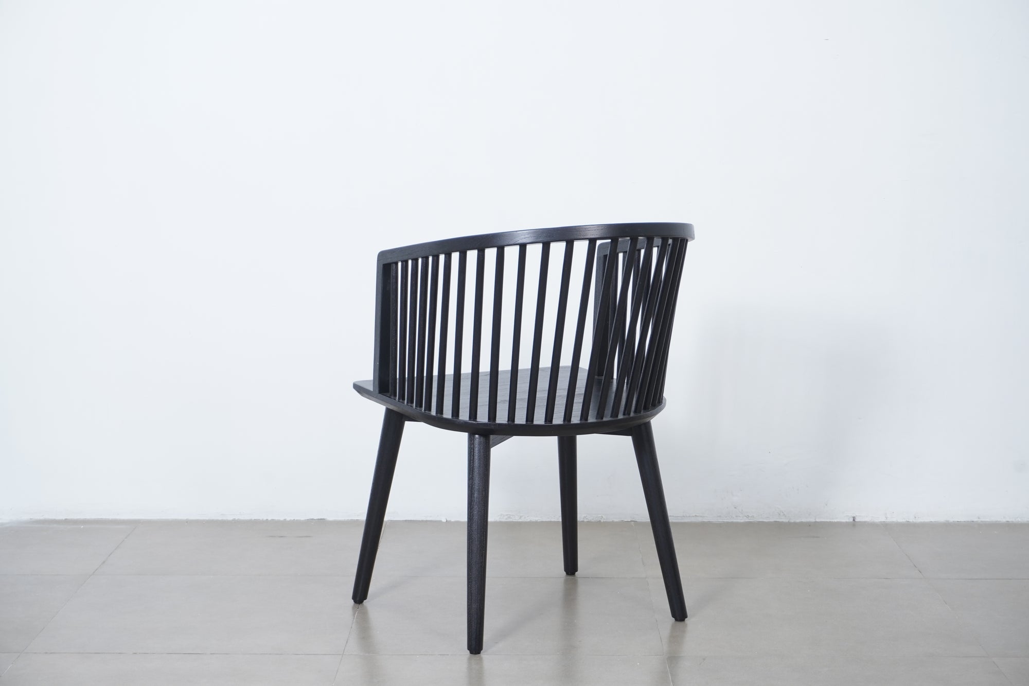 Meta Dining Chair Teak in Black Finish with Midnight Black Cushion