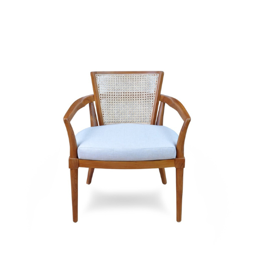 Coutura Teak and Cane Armchair Candy Brown Finish